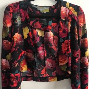 Guess Floral Cropped Blazer